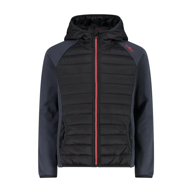 Image of Girl's hybrid waterproof hoodie jacket CMP Noir Female 12 ans