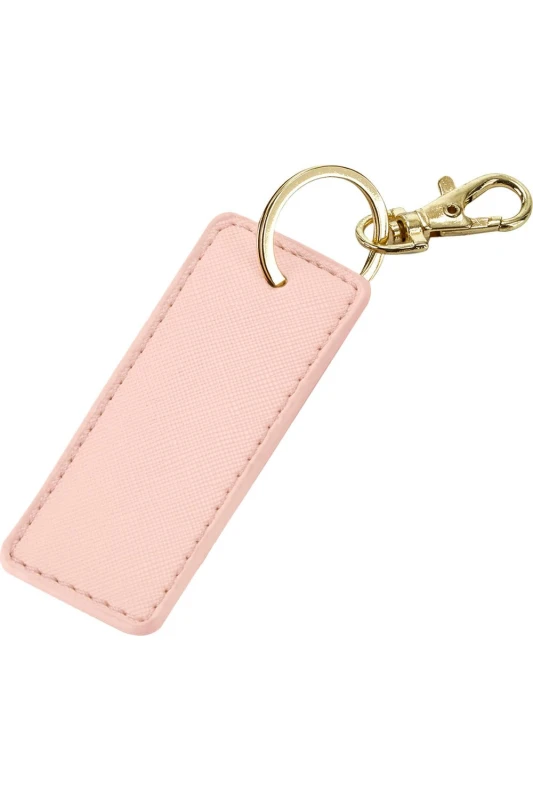 Image of Bagbase Boutique Leather-Look PU Keyclip in Pink Pink Unisex One Size