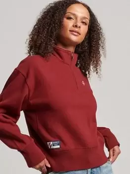 Image of Superdry Code Sl Essential Henley - Red, Size 12, Women