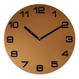 image of Hometime Rose Gold Finish Round Wall Clock Arabic Dial