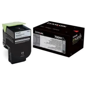 image of Lexmark 70C0H10 Black Laser Toner Ink Cartridge