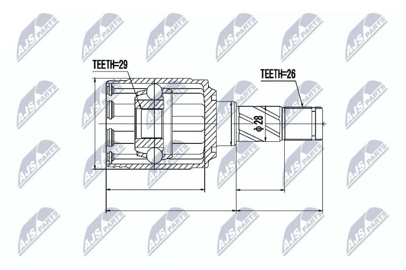 Image of NTY CV joint kit NTY NPW-VV-007