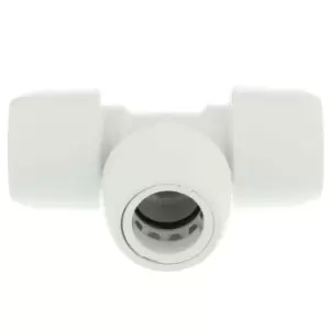 Image of Wavin Hep2O Equal Tee White 22mm Push-Fit Hd10/22W