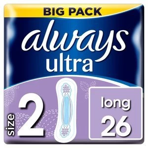 Image of Always Ultra Long Duo Pack Sanitary Pad Multipack 26PK