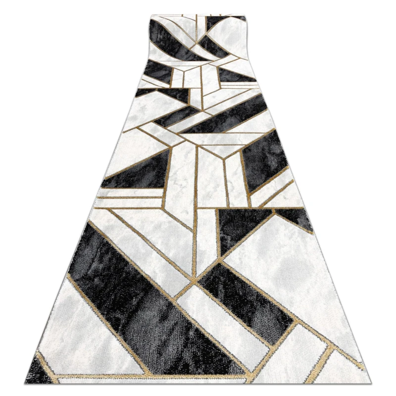 Image of RugsX Exclusive Emerald Runner in Black Size: 100cm x 190cm Black Unisex 100cm x 190 cm