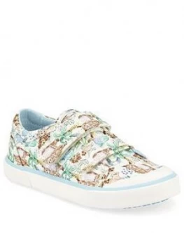 Image of Start-Rite Girls Escape Multi Animal Canvas Strap Plimsoll - Multi
