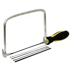 image of Rolson Rubber Grip Coping Saw with 5 Blades, 33cm