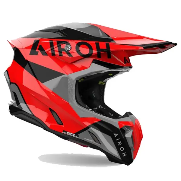 Image of Airoh Twist 3 King Red Grey Offroad Helmet Size XS