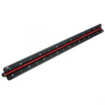 Image of Faithfull 78L030 Prestige Tri-Scale Engineer Rule Black Aluminium ...