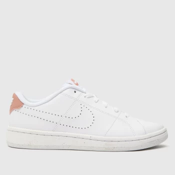 Image of Nike White & Pink Court Royale Next Nature Trainers
