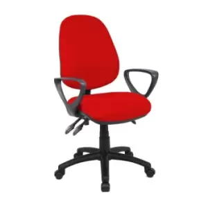 image of Vantage 200 3 lever asynchro operators chair with fixed arms - red