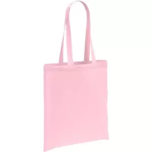 image of Cotton Long Handle Shopper Bag (One Size) (Light Pink) - Brand Lab