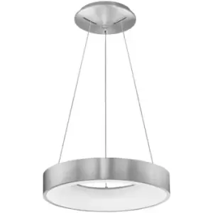 Image of Netlighting Merano Bancroft 38cm Integrated LED Pendant Ceiling Light Brushed Si
