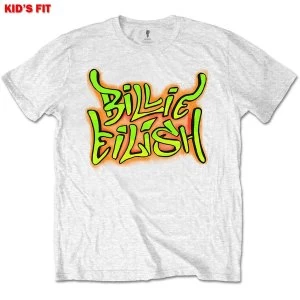 Image of Billie Eilish - Graffiti Kids 13 - 14 Years T-Shirt - White