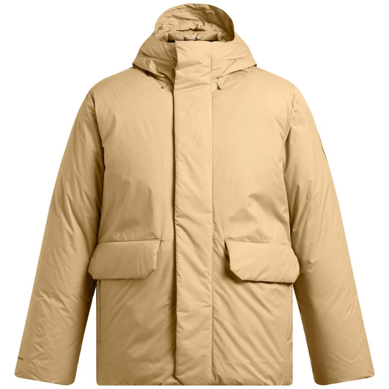 Image of Under Armour Mens Limitless Insulated Heavyweight Tailored Fit Puffer Jacket Brown male S