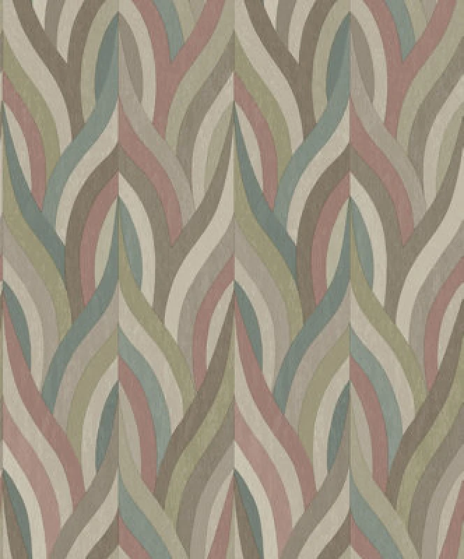 Image of Holden Decor Arabesque Red Geometric Embossed Wallpaper