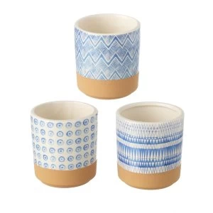 Image of Ceramic Patterned Planters Set of 3 By Heaven Sends