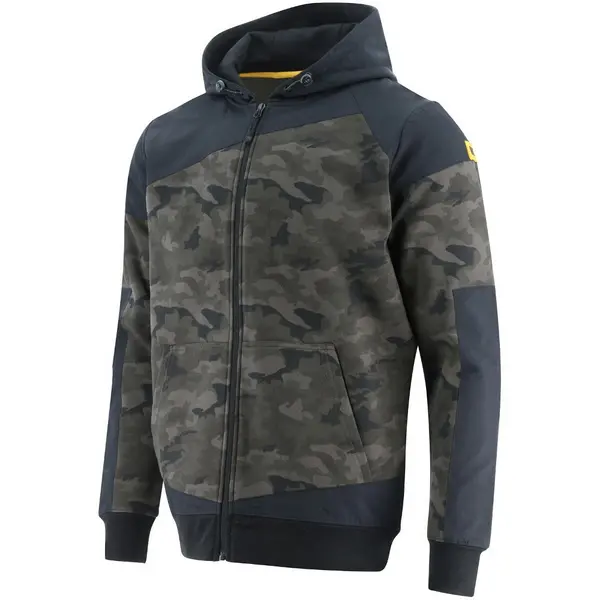 Image of CAT Workwear Mens Trade Full Zip Sweatshirt Hoodie XXL - Chest 50 - 53' (127 - 132cm) Night Camo-Black CAT789-NTBLK-XXL