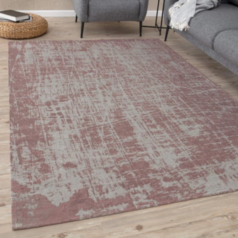 Image of The Rugs Carina Collection Rugs In Pink 6920P Non-Slip Machine Washable