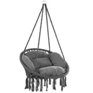 Image of Hanging Chair Anthracite Boho Style Round