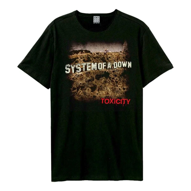 Image of Amplified Amplified Men Statue Toxicity Systems Of A Down T-Shirt in Black Size: X-Small Black XS Male 5063852065332