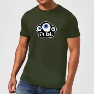 Image of Eye Roll Mens T-Shirt - Forest Green - L
