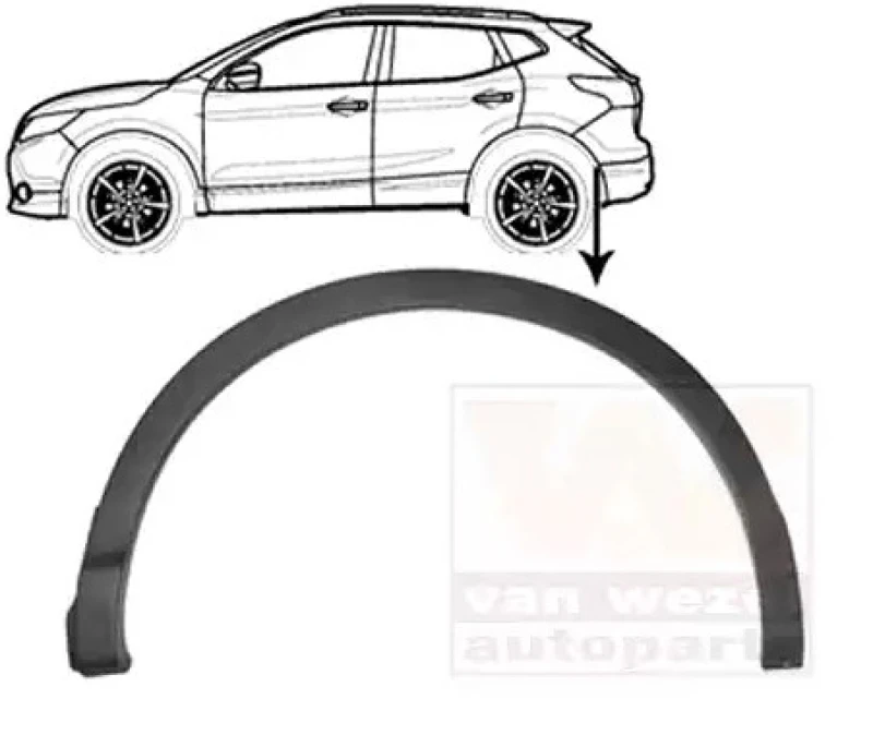 Image of VAN WEZEL 3391523 Flaring, wing ** Equipart ** Left Rear Flaring,wing (450)
