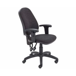 image of TC Office Calypso High Back Twin Lever Operator Chair with Height Adjustable Arms, Charcoal