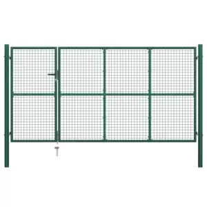 Vidaxl Garden Gate Steel 350X150 Cm Green