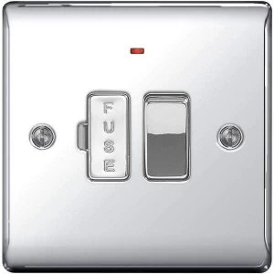 Image of BG Nexus Metal Polished Chrome Fused Spur with Power Indicator Switch 13A - NPC52