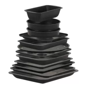 Image of Wham Essentials Non- Stick 12 Piece Bakeware Family Set - Black