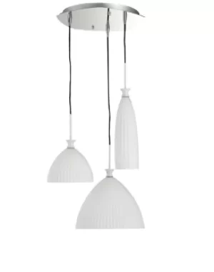 Image of SWING 3 Light Cluster Pendant Ceiling Light White 46x27cm
