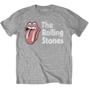 Image of The Rolling Stones - Scratched Logo Unisex Large T-Shirt - Grey