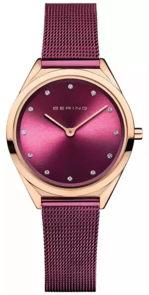 image of Bering 17031-969 Ultra-Slim Womens Purple Mesh Watch