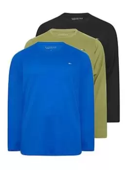 Image of BadRhino 3pk Long Sleeve T-Shirts - Multi, Size 2XL, Men