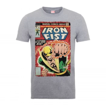 image of Marvel Comics Iron Fist Die By My Hand Mens Grey T-Shirt - L