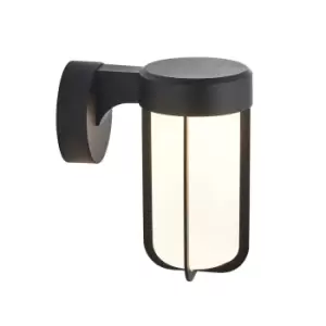 image of Benevento Outdoor Integrated LED Wall Lamp Matt Black Finish & Frosted Glass IP44