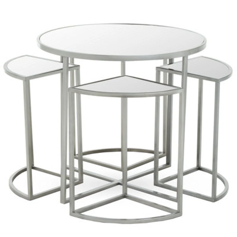Image of Premier Housewares Farran 5Pc Silver Finish Iron Tables Silver