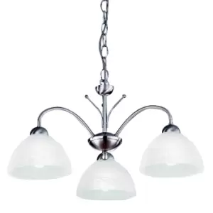 Image of Milanese 3 Light Multi Arm Ceiling Pendant Satin Silver, Glass, E14