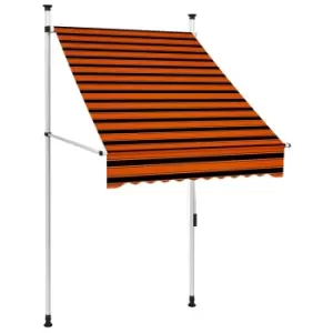 Image of Vidaxl Manual Retractable Awning 100cm Orange And Brown