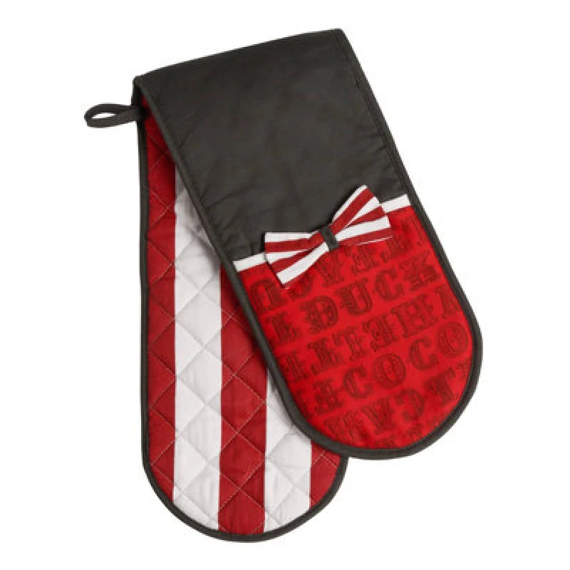 Image of Premier Housewares Carnival Double Oven Glove Quilted and Heat Resistant Red