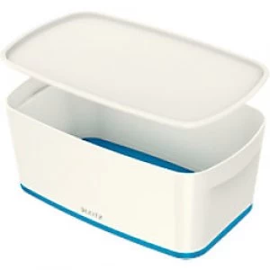 image of Leitz MyBox WOW Storage Box 5 L White, Blue Plastic 31.8 x 19.1 x 12.8 cm