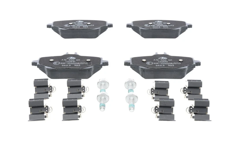 Image of ATE 13.0470-2641.2 Brake pad set Ceramic excl. wear warning contact, with accessories, with brake caliper screws Brake Pad Set,disc brake (402)