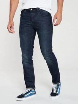 Image of Levis 501 Slim Taper Fit Jeans - Deep And Dark Blue