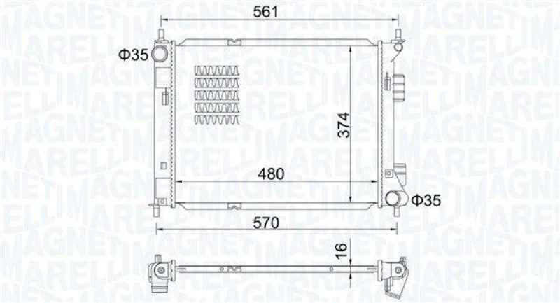 Image of MAGNETI MARELLI Engine radiator MAGNETI MARELLI 350213204500