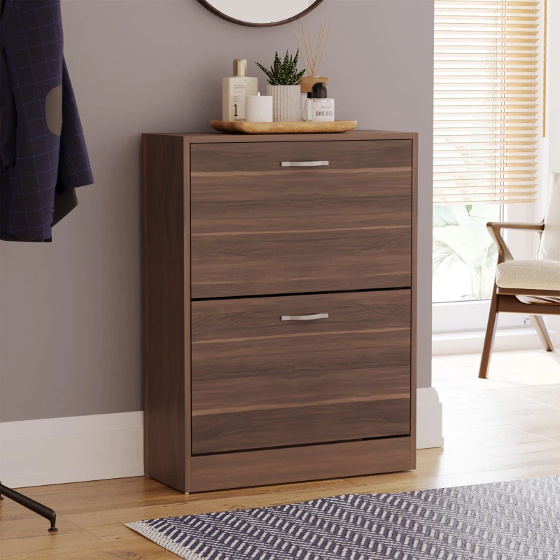 Image of Lassic Vida Designs 2 Drawer Shoe Cabinet - Brown Brown One Size