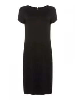 Image of Barbour Jarama Short Sleeve Knee Length Jersey Dress Black
