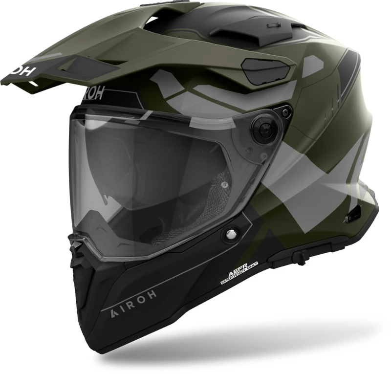 Image of Airoh Commander 2 Reveal Military Green Adventure Helmet Size L