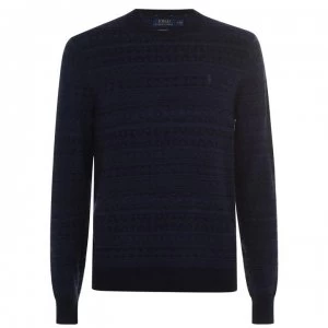 image of Polo Ralph Lauren Texture Merino Jumper - Navy Two Tone