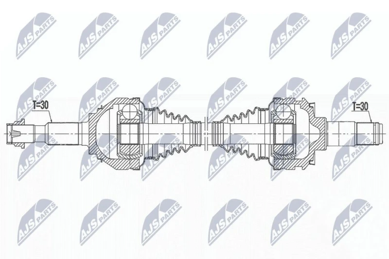 Image of NTY NPW-TY-182 Drive shaft Automatic Transmission, Rear Axle Right Drive Shaft (13)